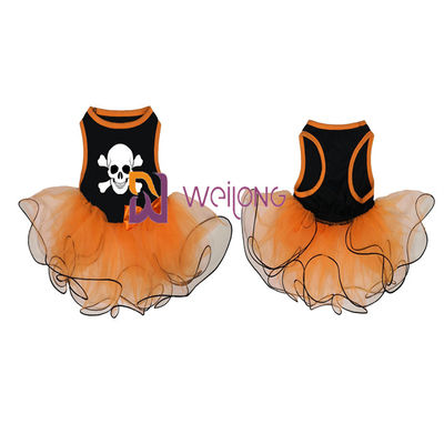 Kabak / Kafatası Tül Etek Cadılar Bayramı Pet Elbise Yay Dekorasyon CVC Jersey