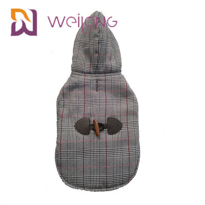 Houndstooth Fırçalanmış Triko Özel Köpek Hoodies Kış Sıcak Tutmak BSCI Köpek Hoodie