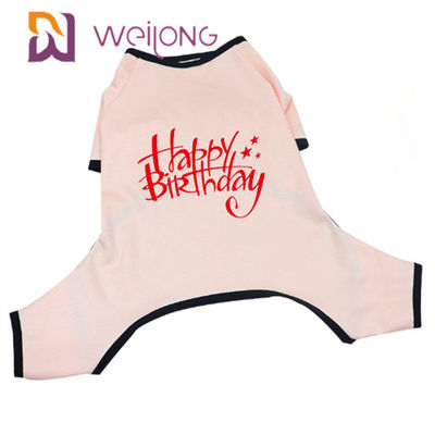İlkbahar / Yaz Doğum Günü Pet Pijama CVC Jersey Köpek Pijamaları