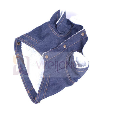 100% Poly Berber Pet Denim Ceket Kış Köpek Mavi Jean Ceket