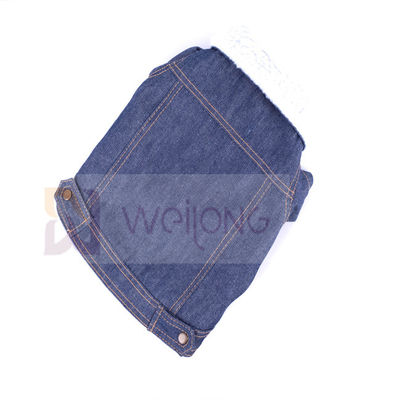 100% Poly Berber Pet Denim Ceket Kış Köpek Mavi Jean Ceket