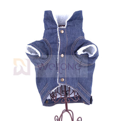 100% Poly Berber Pet Denim Ceket Kış Köpek Mavi Jean Ceket