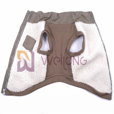 İyi Esneklik Gümüş Fermuar Berber Polar Pet Ceket 2 * 2 RIB Kış İçin Düşük Vücut Köpek Ceketleri