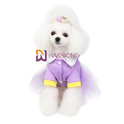Tatlı Şeker Renkli Köpek Parti Elbisesi Pet Giyim CVC Jersey 180G Sparkly Tül Etek Ile