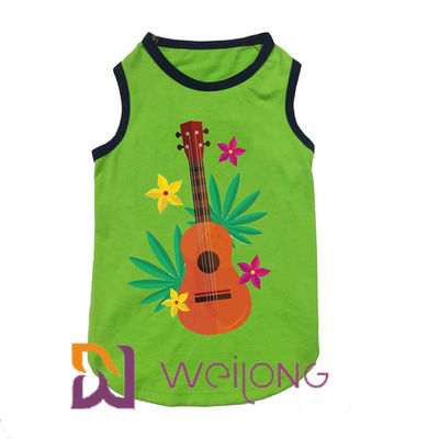 100% Pamuk Baskı Hindistan Cevizi Ağacı Esneklik Yaz Pet T Shirt Hawaii Müzik Çalındı
