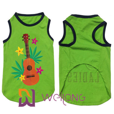 100% Pamuk Baskı Hindistan Cevizi Ağacı Esneklik Yaz Pet T Shirt Hawaii Müzik Çalındı