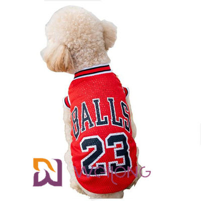 Özelleştirilebilir Baskı Numarası Mesh Pet T Shirt Nba Pet Giyim Formaları