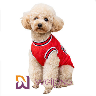 Özelleştirilebilir Baskı Numarası Mesh Pet T Shirt Nba Pet Giyim Formaları