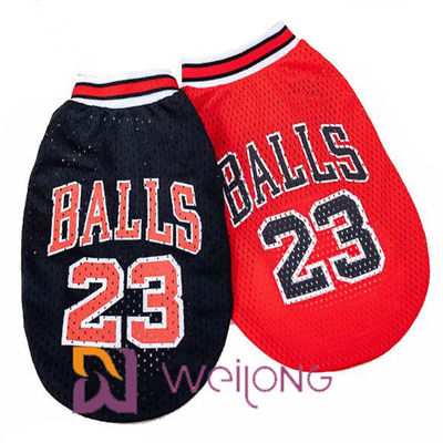 Özelleştirilebilir Baskı Numarası Mesh Pet T Shirt Nba Pet Giyim Formaları