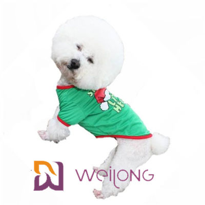 Desen Renkli Kauçuk Baskı Pet T Shirt Özelleştirilmiş Köpek Noel T Shirt