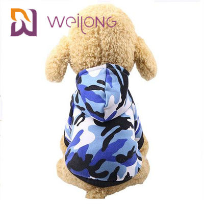 PET T-Shirt Özelleştirilmiş Dijital Baskı Kamuflajlı Köpek Kapşonlu / Sweatshirt
