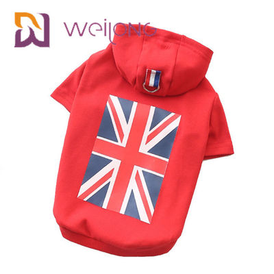 Union Jack Kauçuk Baskı İNGILTERE Bayrağı Pet Hoodie Kısa Tip BSCI Sevimli Köpek Hoodies