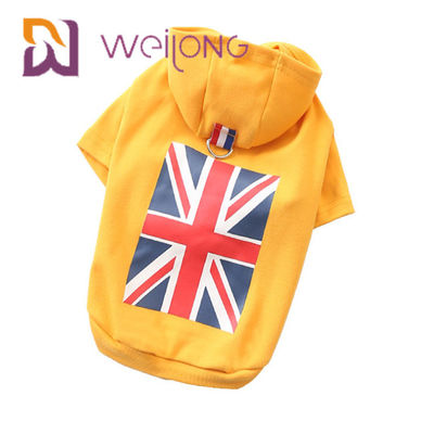 Union Jack Kauçuk Baskı İNGILTERE Bayrağı Pet Hoodie Kısa Tip BSCI Sevimli Köpek Hoodies