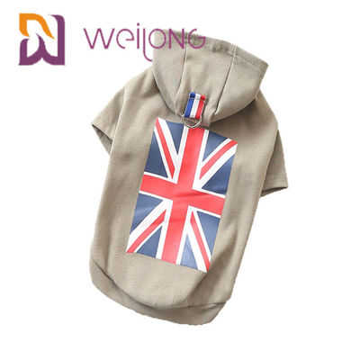 Union Jack Kauçuk Baskı İNGILTERE Bayrağı Pet Hoodie Kısa Tip BSCI Sevimli Köpek Hoodies
