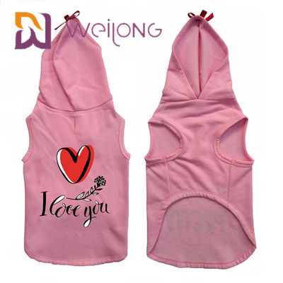 CVC Pamuklu Sweatshirt Polar Sıcak Tutmak Pembe Pet Kapşonlu Köpekler / Kediler