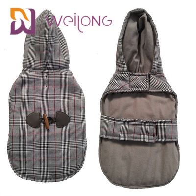 Houndstooth Fırçalanmış Triko Özel Köpek Hoodies Kış Sıcak Tutmak BSCI Köpek Hoodie