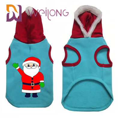 CVC Polar Kış Pet Hoodie Giysileri Noel Baba Ile Noel Kedi Köpek Hoodie Kazak