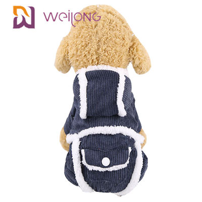 BSCI 100% Poly Corduroy Pet Pijama Köpek Giysileri Sonbahar ve Kış