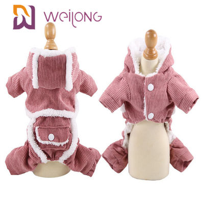 BSCI 100% Poly Corduroy Pet Pijama Köpek Giysileri Sonbahar ve Kış