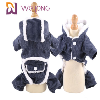 BSCI 100% Poly Corduroy Pet Pijama Köpek Giysileri Sonbahar ve Kış