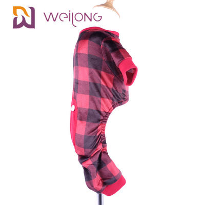 Poly Print Flanel Pet Pijama Sıcaklık Özelleştirilebilir Ekose Köpek Pijamaları