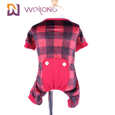 Poly Print Flanel Pet Pijama Sıcaklık Özelleştirilebilir Ekose Köpek Pijamaları