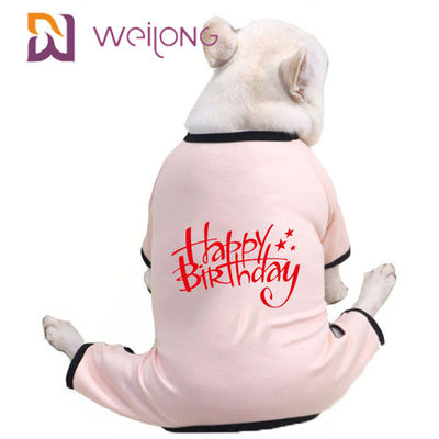 İlkbahar / Yaz Doğum Günü Pet Pijama CVC Jersey Köpek Pijamaları