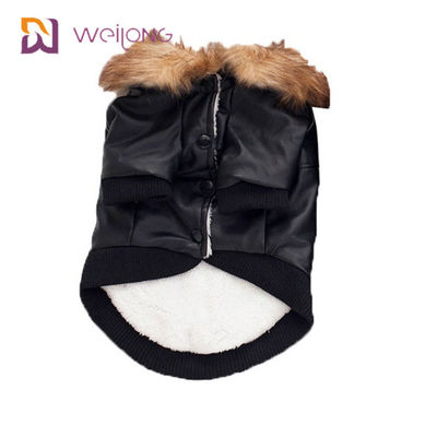 Özelleştirilmiş Faux Fur Leatheret Pet Coat Köpek Kış Giysileri