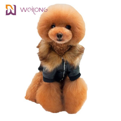 Özelleştirilmiş Faux Fur Leatheret Pet Coat Köpek Kış Giysileri