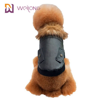 Özelleştirilmiş Faux Fur Leatheret Pet Coat Köpek Kış Giysileri