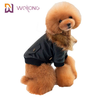Özelleştirilmiş Faux Fur Leatheret Pet Coat Köpek Kış Giysileri