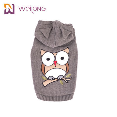 Akrilik Kumaş Köpek Hoodie İşlemeli Örgü Pet Kazak Örme Kedi Jumper