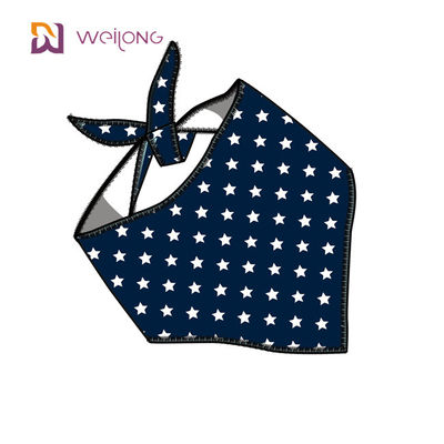 Benzersiz Şekil Ayarlanabilir Fit Pet Bandana Premium Dayanıklı Kumaş Yıldız Çizgili tasarımcı köpek bandanaları
