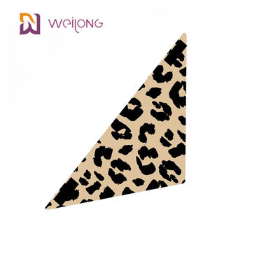 Poly Poplin Leopard Print Pet Bandana Kişiselleştirme Dijital Baskı Küçük Köpek Bandanaları