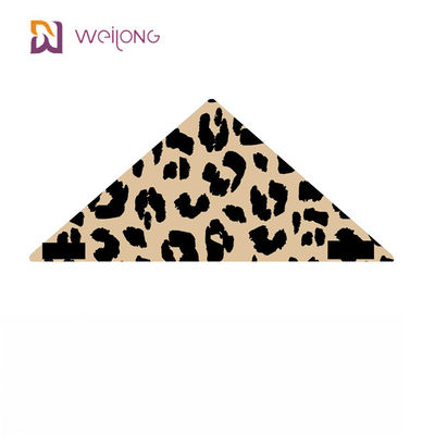 Poly Poplin Leopard Print Pet Bandana Kişiselleştirme Dijital Baskı Küçük Köpek Bandanaları