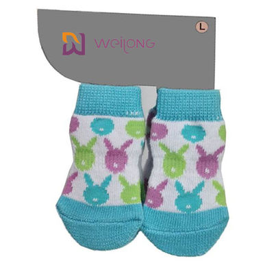 Pamuklu Spandex Mavi Pençe Koruyucu Özel Pet Çorapları Sert Ahşap Zeminleri Korumak İçin Köpek Çorapları